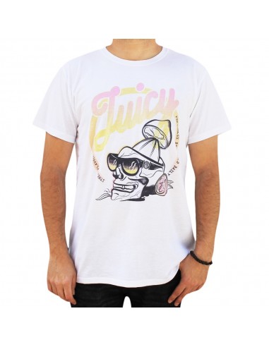 Camiseta hombre NO PAIN NO GAIN "JUICY" unisex en algodón de color BLANCO
