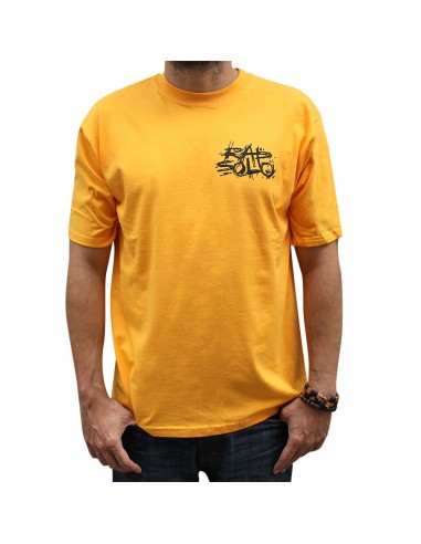Camiseta RAPSOLO LOGO BACK unisex, en algodón color amarillo