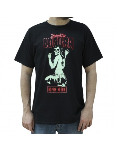 Camiseta chico NO PAIN NO GAIN "BENDITA LOCURA V2" en algodón, color negro