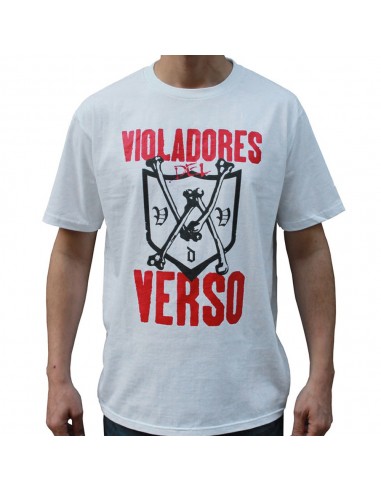 Camiseta VIOLADORES DEL VERSO BONES unisex, de algodón en color blanco